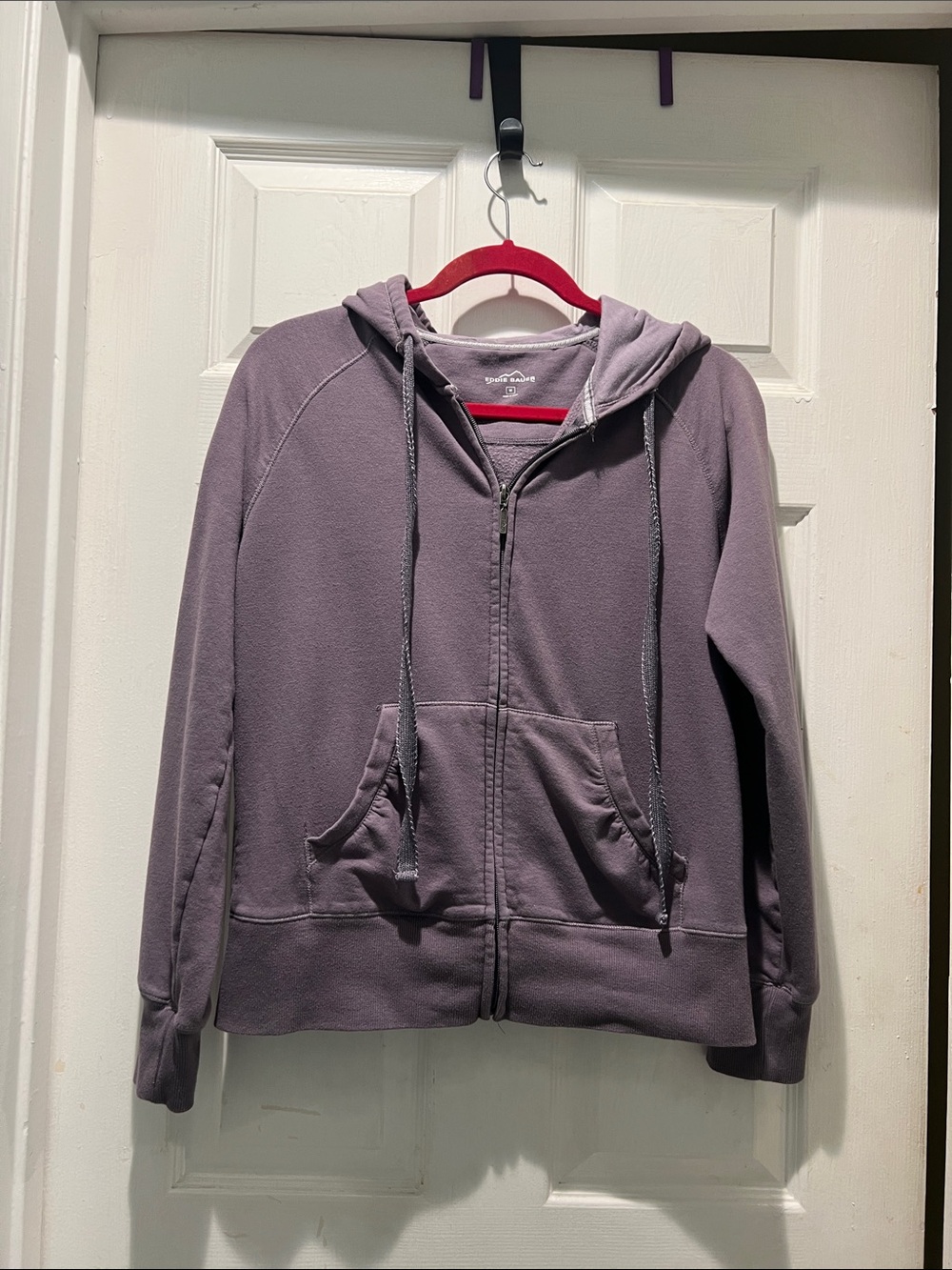 Eddie Bauer Lavender Full-Zip Hooded Sweatshirt